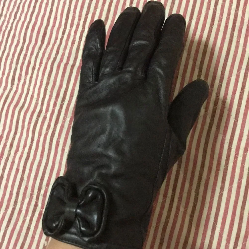 Women’s Vintage genuine leather bow gloves elegant classy luxe